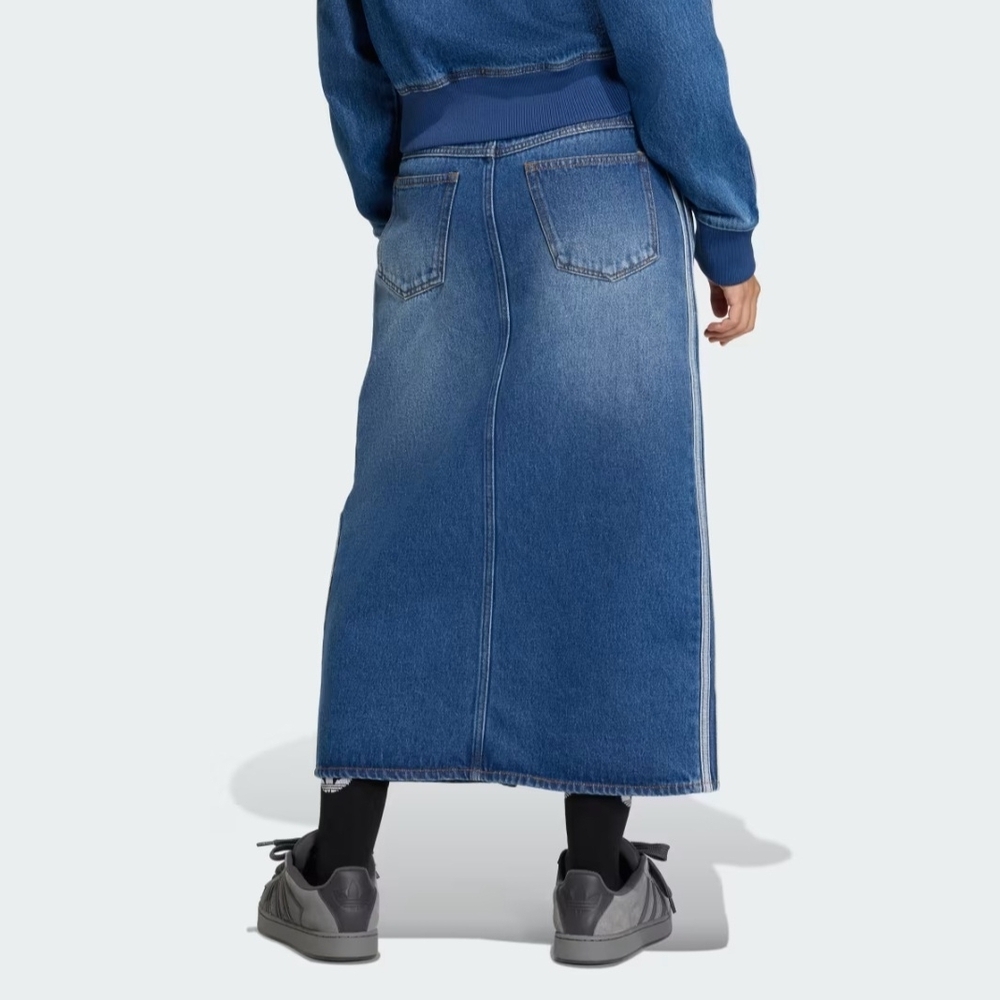Adidas Denim Midi Skirt - Size 12 - Picture 6 of 9